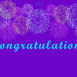 słowo congratulations i rysunek fajerwerków
